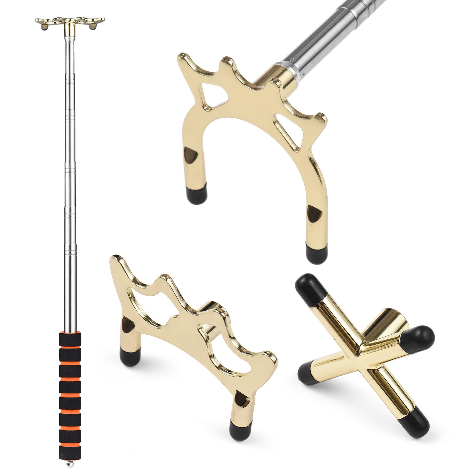 Выдвижной бильярдный кий, мостовой кий, бильярдный кий, бильярдный мостик с 3 съемными латунными пластинами золотой